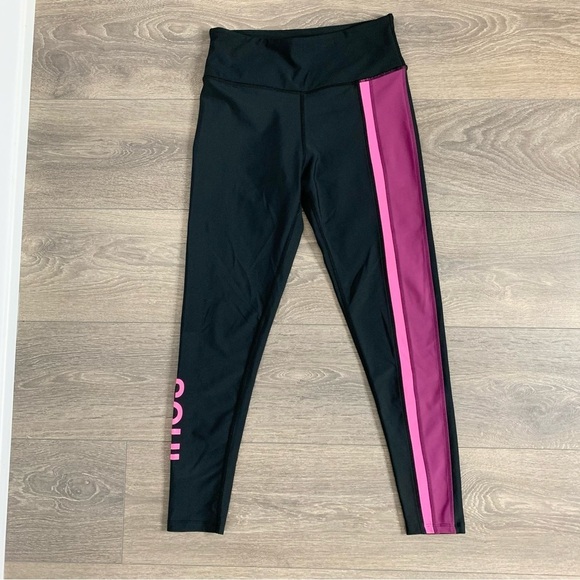 Soul by SoulCycle Cross Color Podium Leggings High Rise Waist Black Pink - Picture 7 of 12